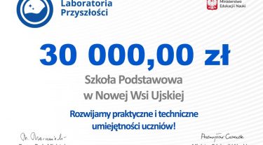 30.000 zł dla szkoły w ramach programu “Laboratoria przyszłości”